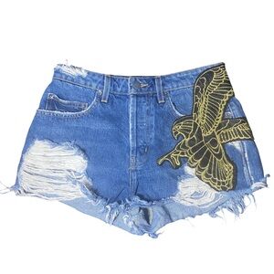 Carmar Blue Jean Shorts with Eagle Embroidery size‎ 27